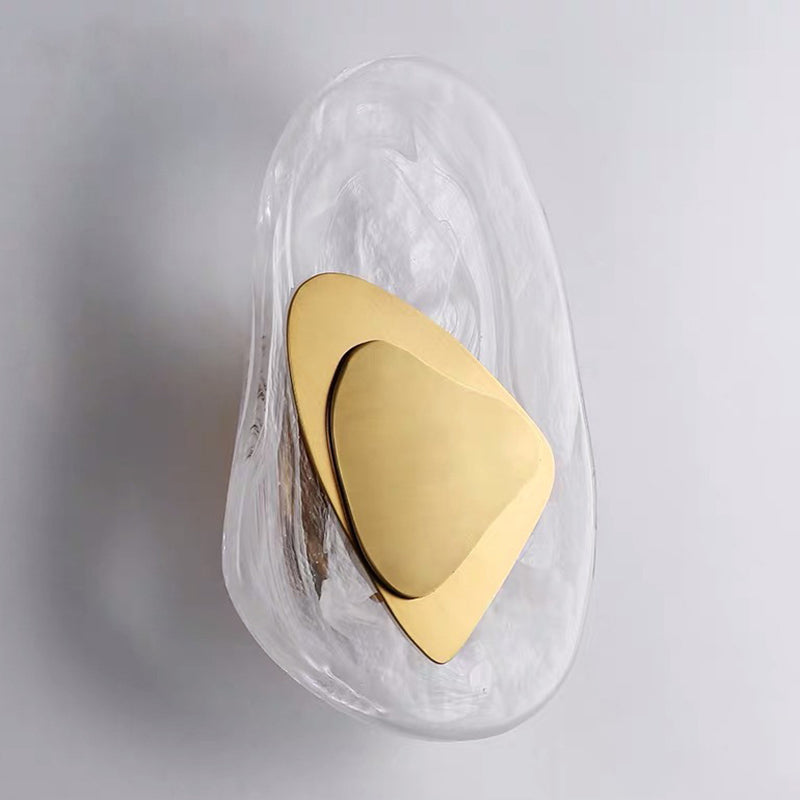 Glass Sconce Light Fixtures Black/Gold Wall Mounted Lights for Living Room