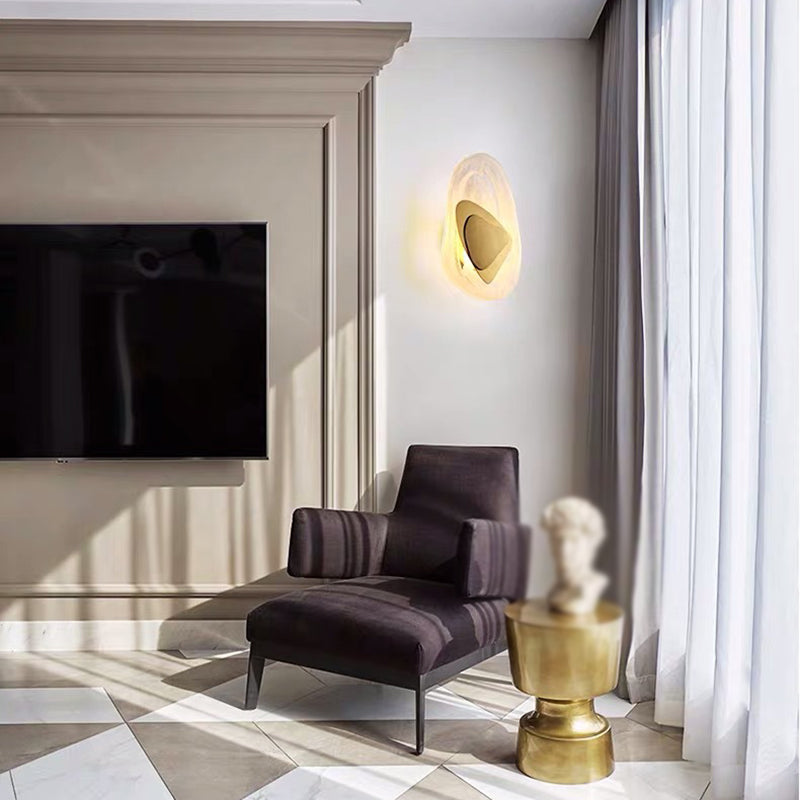 Glass Sconce Light Fixtures Black/Gold Wall Mounted Lights for Living Room