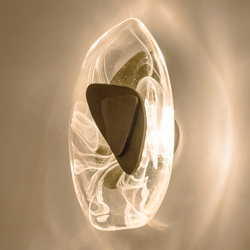 Glass Sconce Light Fixtures Black/Gold Wall Mounted Lights for Living Room