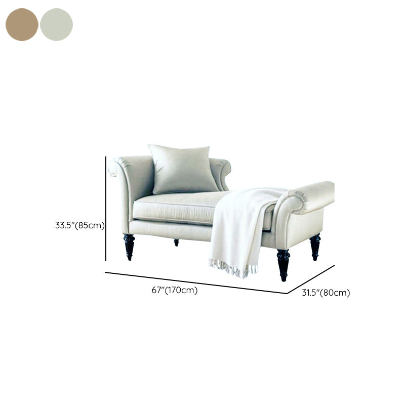 Faux Leather/Fabric Accent Chair Traditional Flared Arms Chaise
