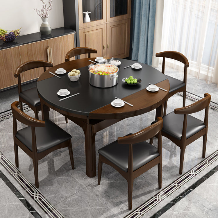 Contemporary Kitchen Dinner Table Solid Wood Extendable 4 Legs Dining Table