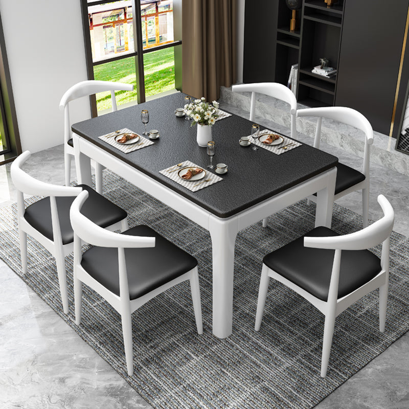Contemporary Kitchen Dinner Table 4 Legs Solid Wood Dining Table