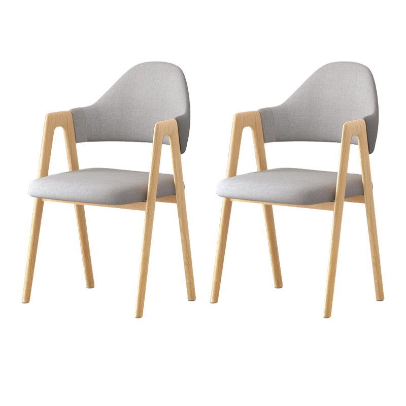 Contemporary Upholstered Arm Chair Open Back Home Dining Chair