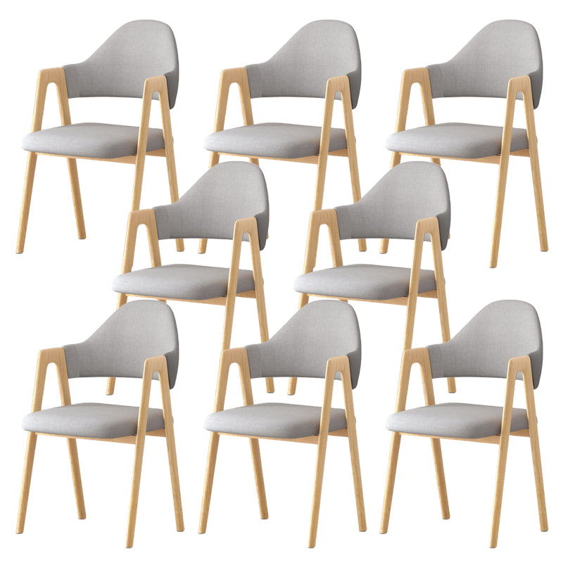 Contemporary Upholstered Arm Chair Open Back Home Dining Chair