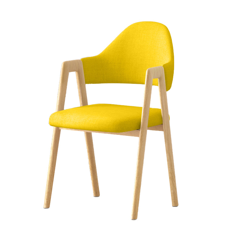 Contemporary Upholstered Arm Chair Open Back Home Dining Chair