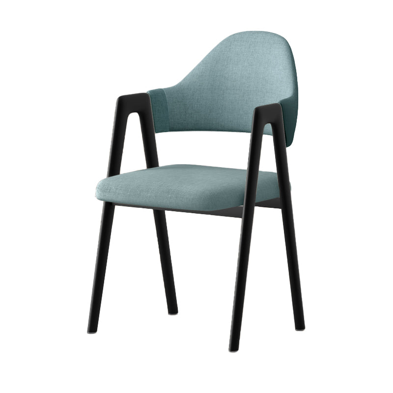 Contemporary Upholstered Arm Chair Open Back Home Dining Chair