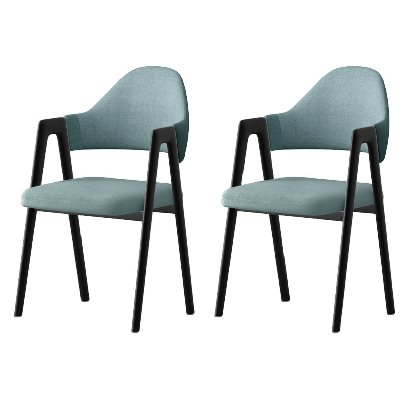 Contemporary Upholstered Arm Chair Open Back Home Dining Chair