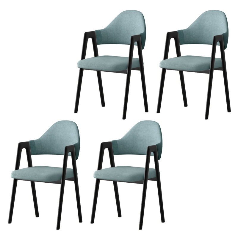 Contemporary Upholstered Arm Chair Open Back Home Dining Chair