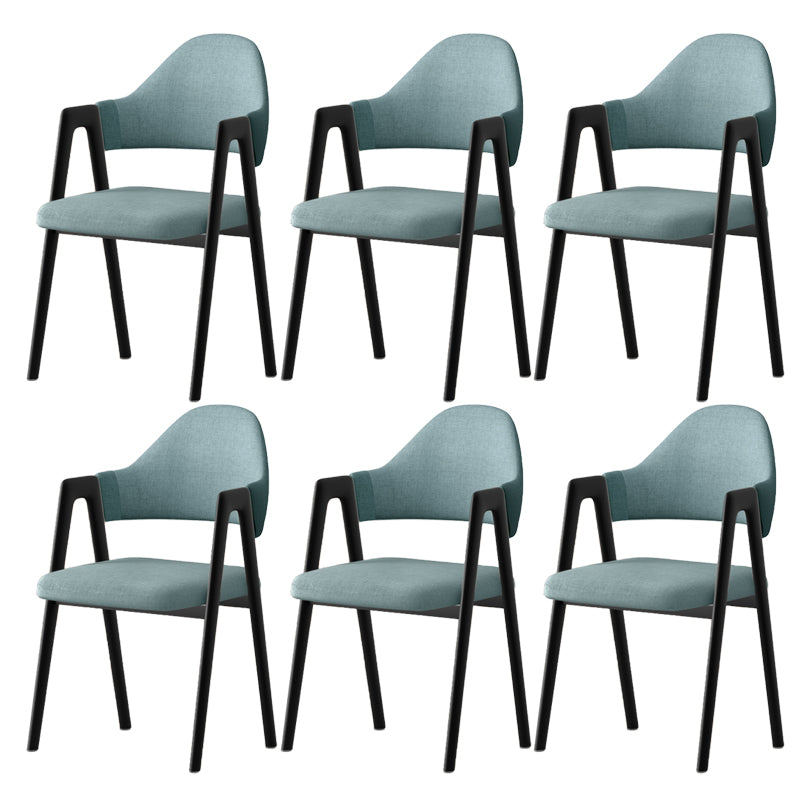 Contemporary Upholstered Arm Chair Open Back Home Dining Chair