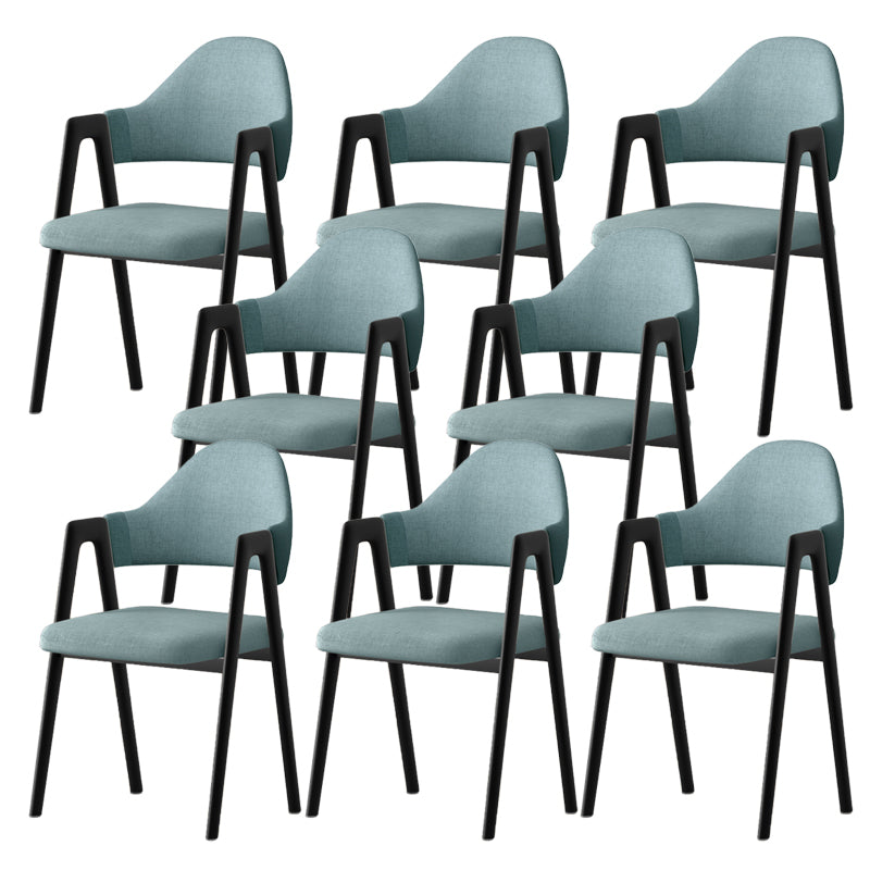 Contemporary Upholstered Arm Chair Open Back Home Dining Chair