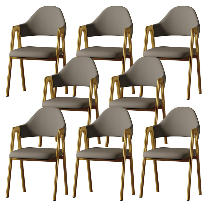 Contemporary Upholstered Arm Chair Open Back Home Dining Chair