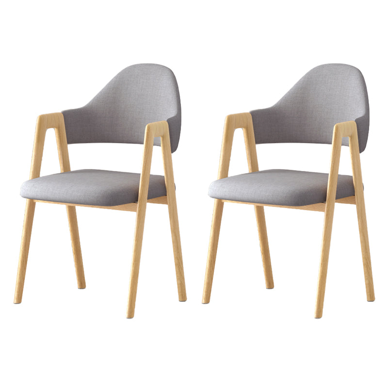 Contemporary Upholstered Arm Chair Open Back Home Dining Chair