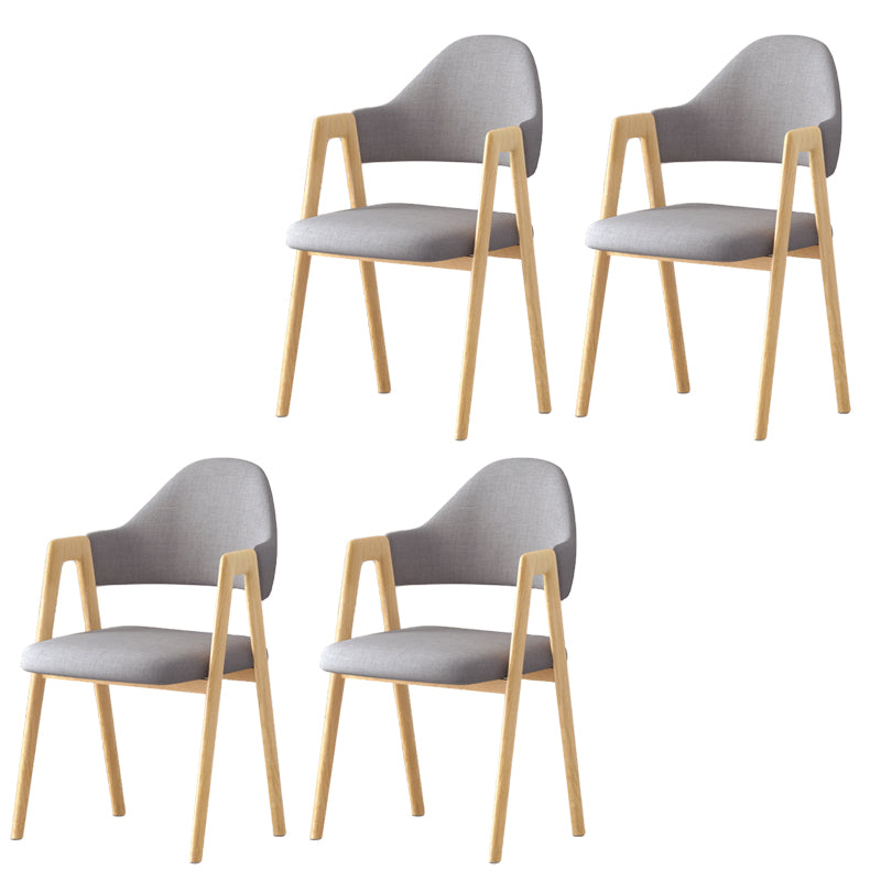Contemporary Upholstered Arm Chair Open Back Home Dining Chair