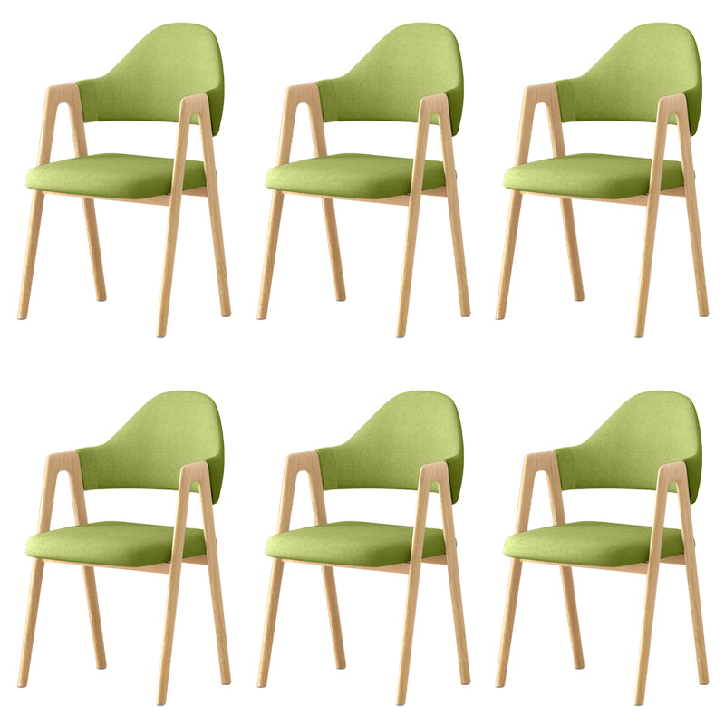 Contemporary Upholstered Arm Chair Open Back Home Dining Chair