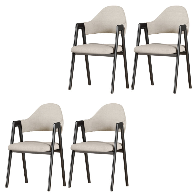 Contemporary Upholstered Arm Chair Open Back Home Dining Chair