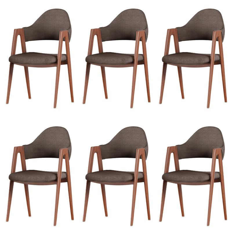 Contemporary Upholstered Arm Chair Open Back Home Dining Chair
