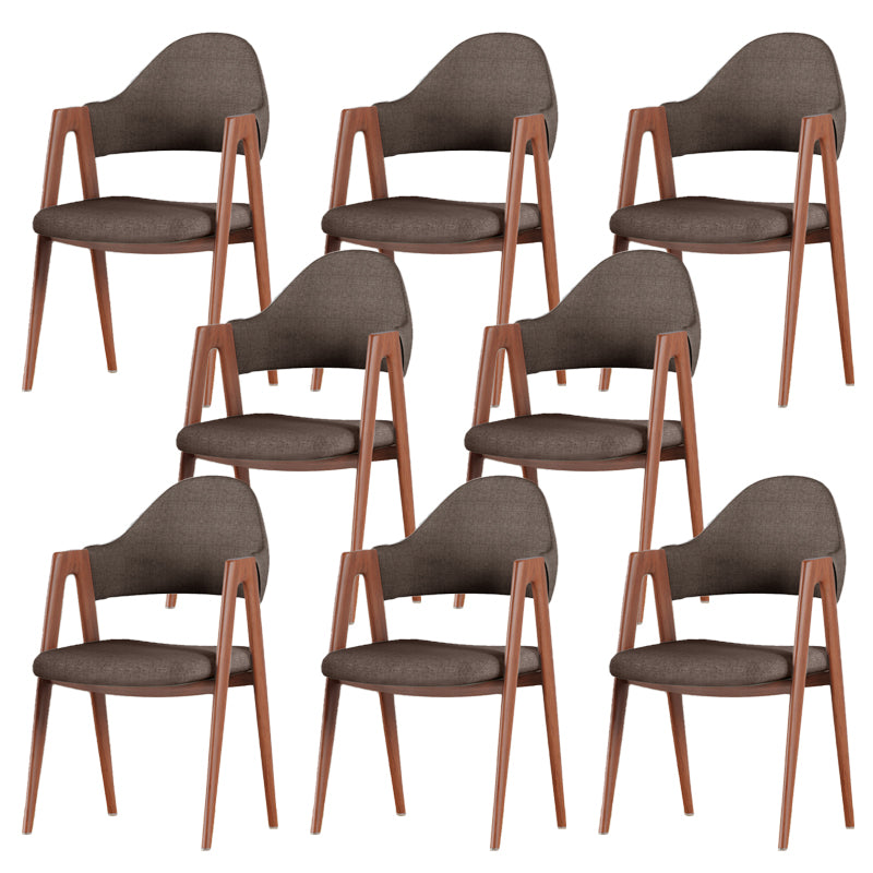 Contemporary Upholstered Arm Chair Open Back Home Dining Chair
