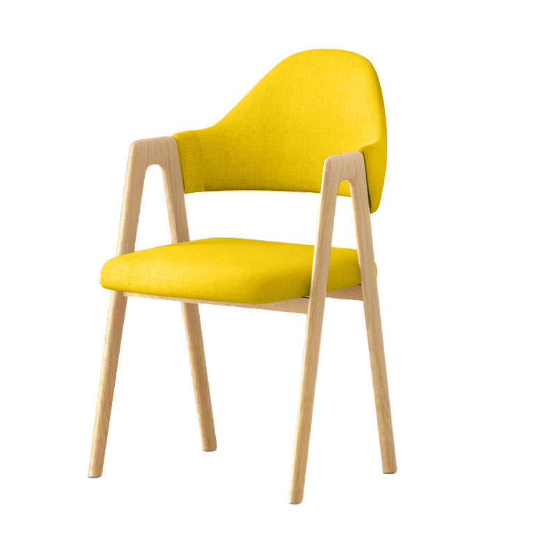 Contemporary Upholstered Arm Chair Open Back Home Dining Chair