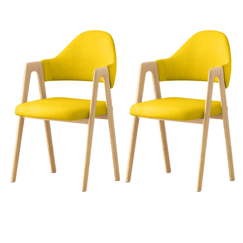 Contemporary Upholstered Arm Chair Open Back Home Dining Chair