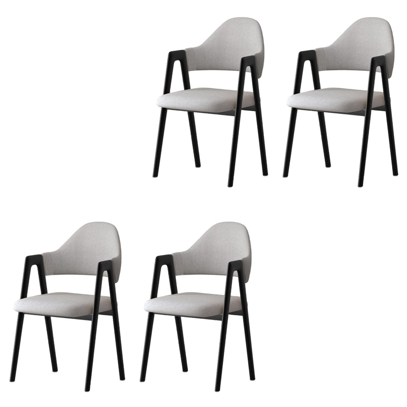 Contemporary Upholstered Arm Chair Open Back Home Dining Chair