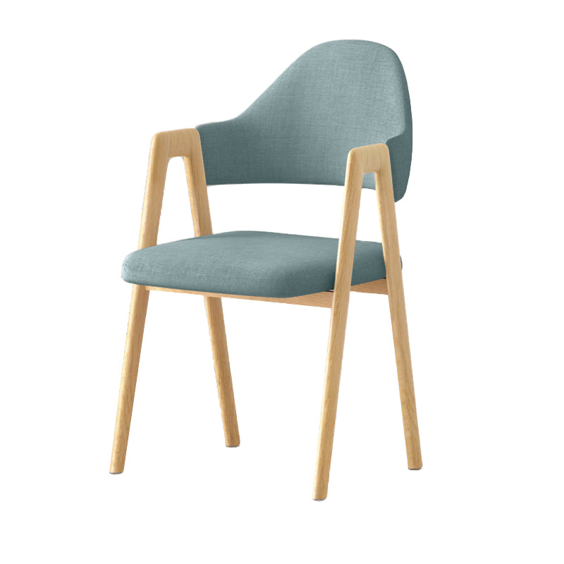 Contemporary Upholstered Arm Chair Open Back Home Dining Chair