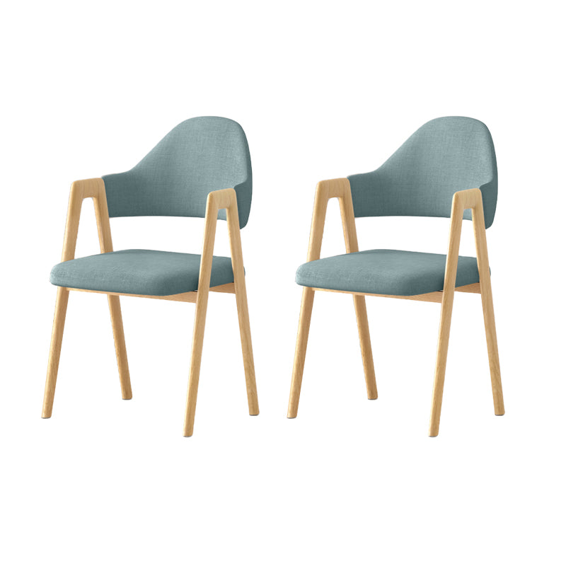 Contemporary Upholstered Arm Chair Open Back Home Dining Chair