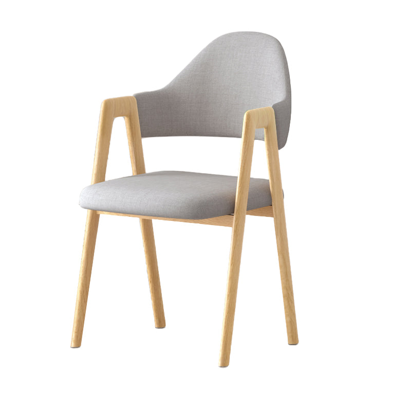 Contemporary Upholstered Arm Chair Open Back Home Dining Chair