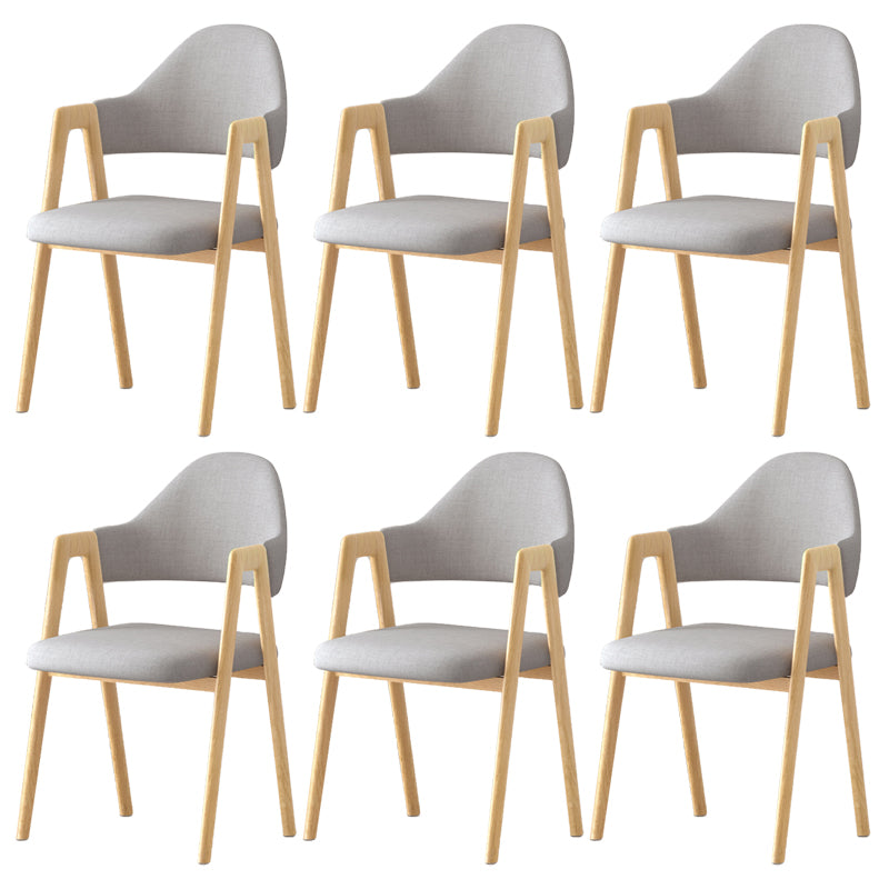 Contemporary Upholstered Arm Chair Open Back Home Dining Chair