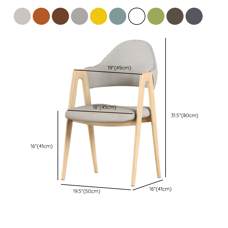 Contemporary Upholstered Arm Chair Open Back Home Dining Chair