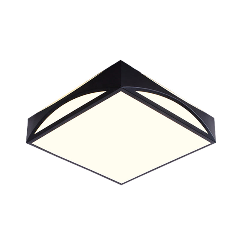 Lámpara de techo LED metálica minimalista de 18,5"/22,5" W con luz blanca/cálida, caja cuadrada blanca/negra, montaje empotrado