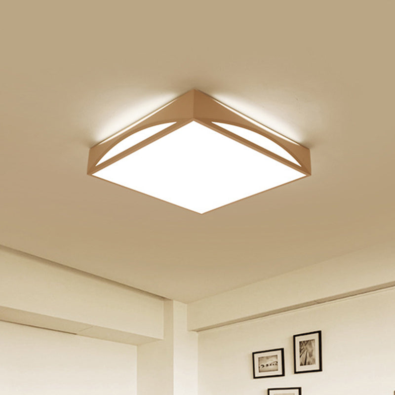 Lámpara de techo LED metálica minimalista de 18,5"/22,5" W con luz blanca/cálida, caja cuadrada blanca/negra, montaje empotrado