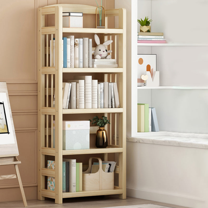 Scandinavian Standard Kids Bookcase Natural Solid Wood Freestanding Shelf