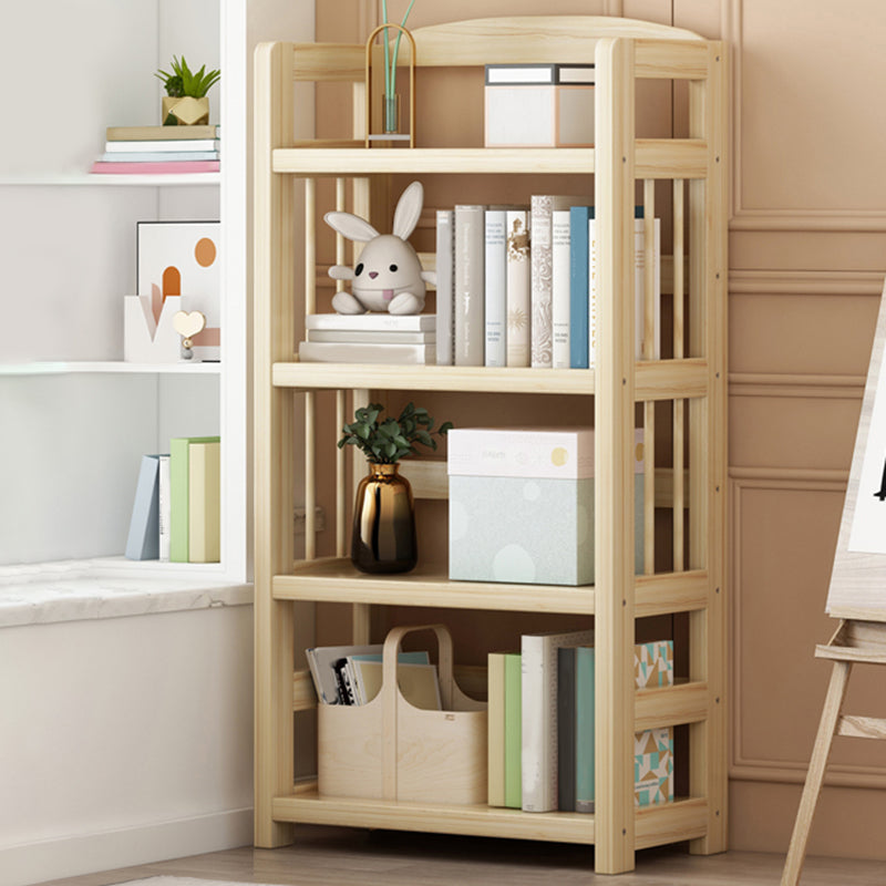 Scandinavian Standard Kids Bookcase Natural Solid Wood Freestanding Shelf