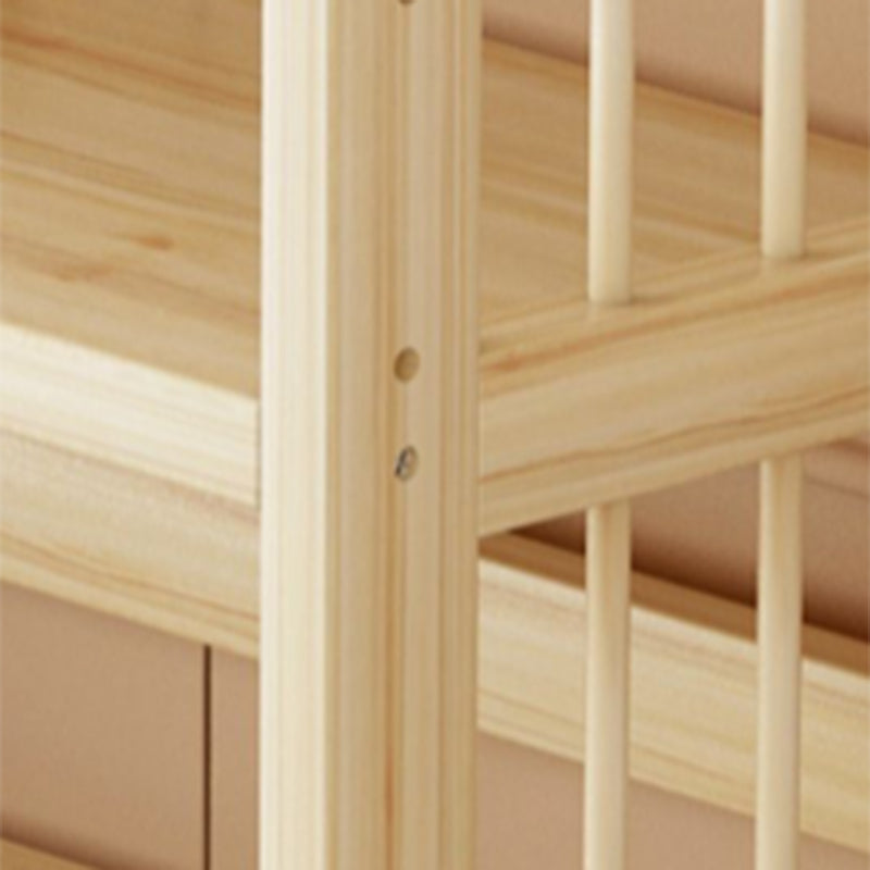Scandinavian Standard Kids Bookcase Natural Solid Wood Freestanding Shelf