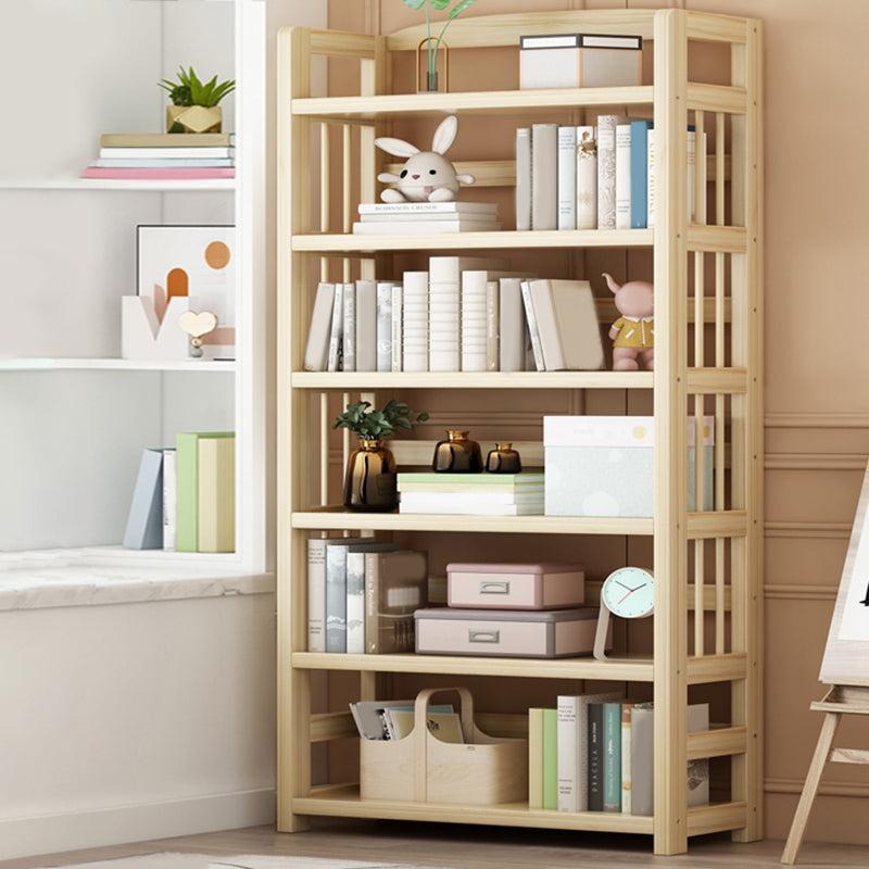 Scandinavian Standard Kids Bookcase Natural Solid Wood Freestanding Shelf
