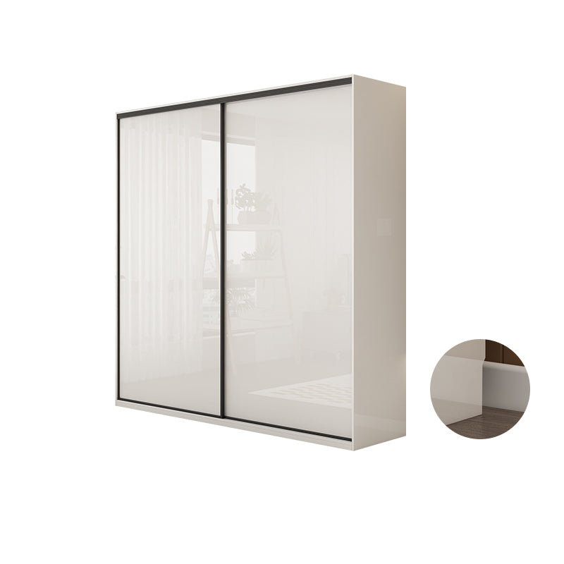 Modern Artificial Wood Wardrobe Armoire Freestanding Wardrobe in White