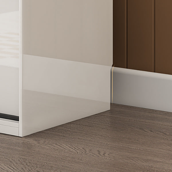 Modern Artificial Wood Wardrobe Armoire Freestanding Wardrobe in White