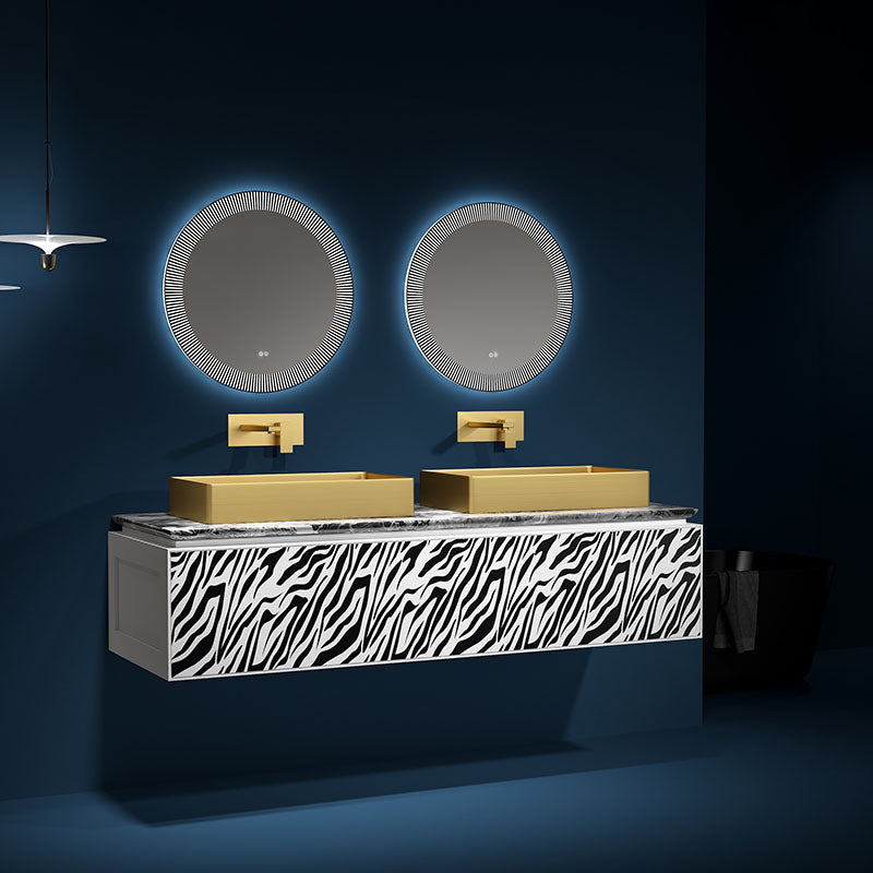 Modern Bathroom Sink with Pop-Up Drain Rectangular Metal Vessel Bathroom Sink