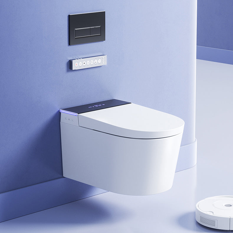Contemporary Elongated Wall Mounted Bidet Heated Seat Wall Hung Toilet Set