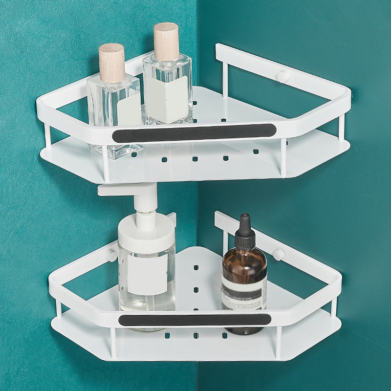 Matte White 3-Piece Modern Bathroom Accessory Set, Bath Shelf