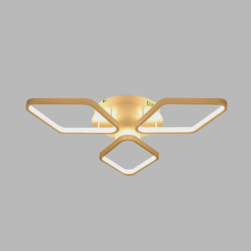 Witte rhombus plafond spoeling mount moderne led acryl semi spoeling verlichting in wit/warm licht, 20 "/21" breed