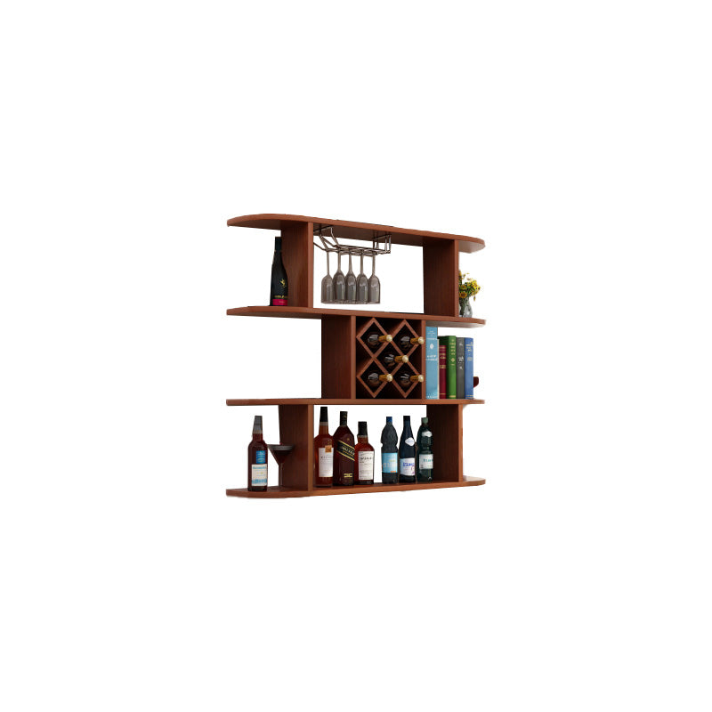 Wall Mounted Wine Rack Rectangle Wine Bottle & Glass Rack for Home