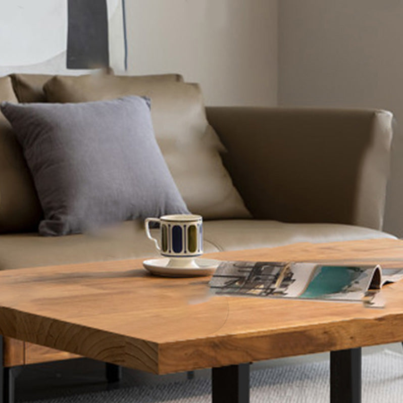 Solid Wood Coffee Table Trestle Medium Wood Coffee Cocktail Table