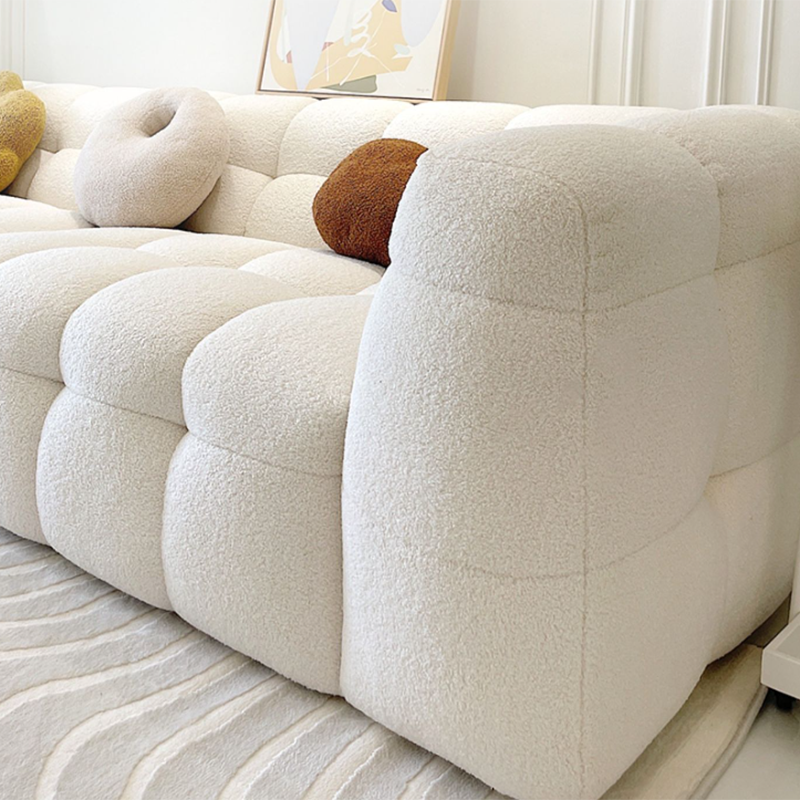 Biscuit Back Tuxedo Arm Sofa Scandinavian 25.6" H Settee with Pillows
