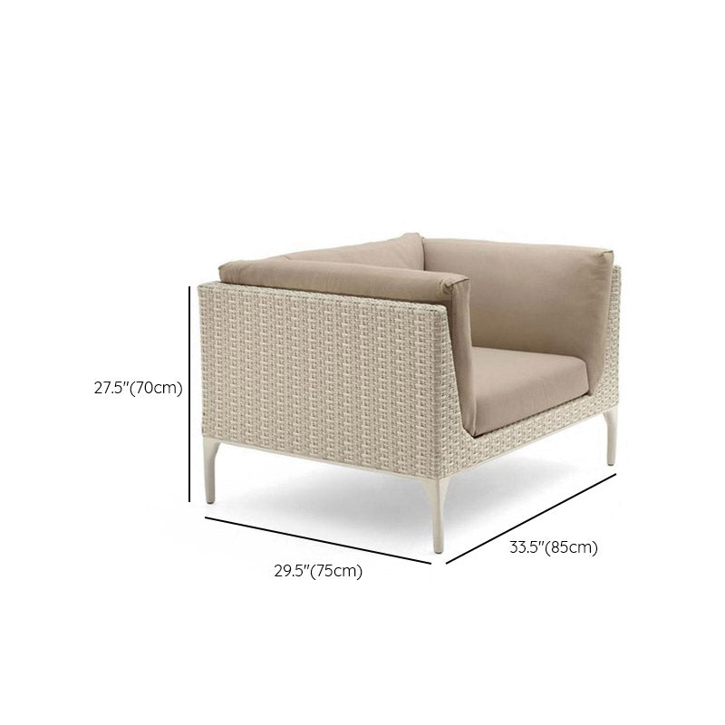 1 Piece Wicker Patio Sofa Modern UV Resistant Outdoor Patio Sofa