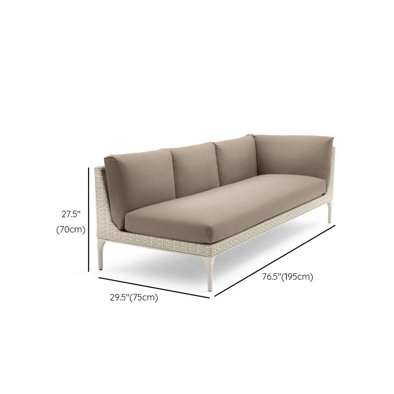 1 Piece Wicker Patio Sofa Modern UV Resistant Outdoor Patio Sofa