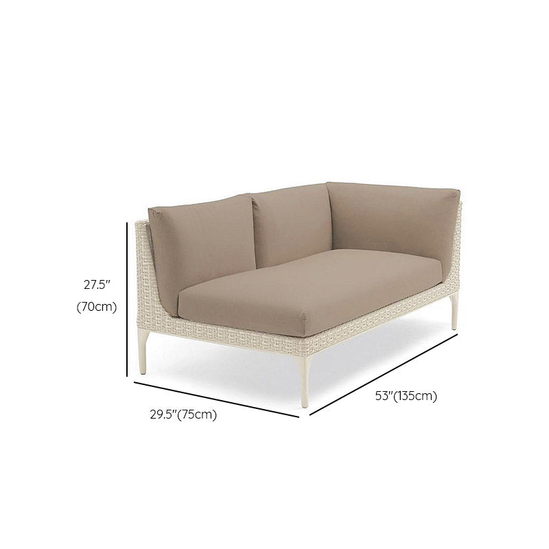 1 Piece Wicker Patio Sofa Modern UV Resistant Outdoor Patio Sofa