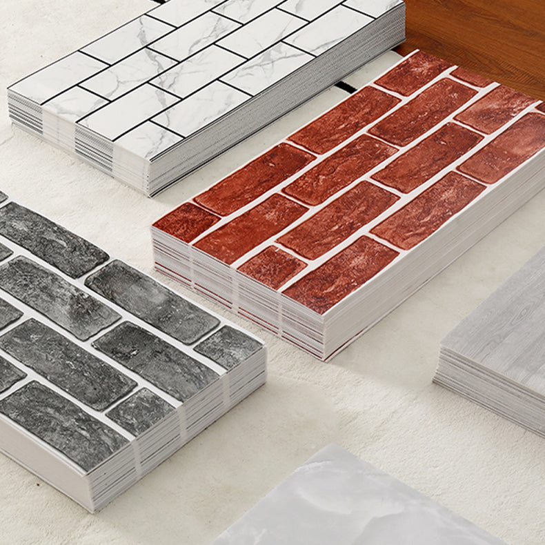 Brick Joint Peel & Stick Tile 12" x 24" Rectangular PVC Wallpaper