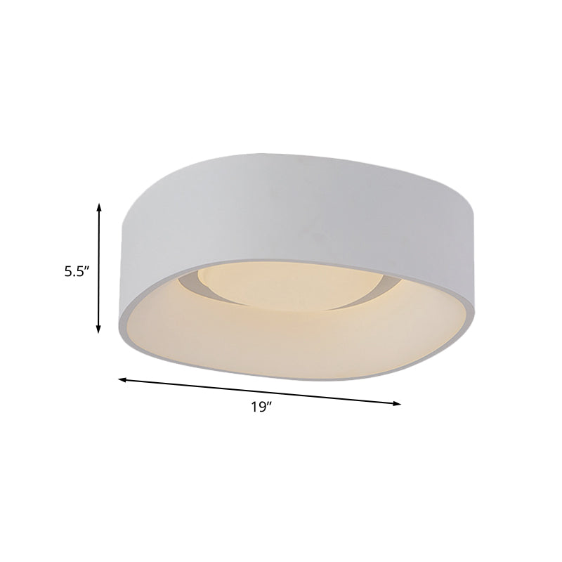 Eenvoudige LED -spoelbevestiging plafondlicht wit vierkante spoeling licht met metalen tint, 19 "/23" w
