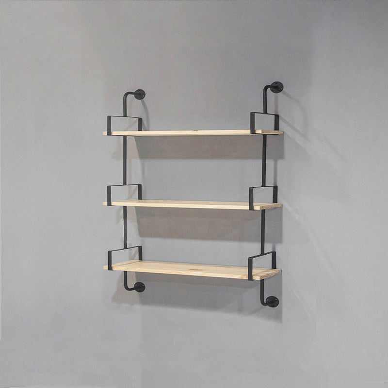 Contemporary Floating Bookshelf Wooden Natural Bookcase with Shelves